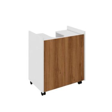 Imagem de Gabinete / Balcão EC Para Banheiro Para Pia de Coluna Com Rodízios Com