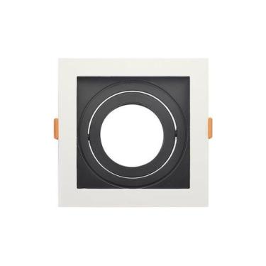 Imagem de Spot Recuado De Embutir Quadrado Par 20 Branco Com Preto Taschibra