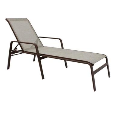 Imagem de Espreguiçadeira para Piscina Reforçada Aluminio Tela Sling - Nossa Kas