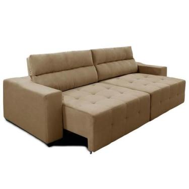 Imagem de Sofá Top Lubeck 210 Cm 3 Lugares Retrátil e Reclinável Suede Castor  S