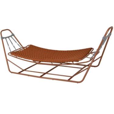 Imagem de Balanço Rede BBB Tricô Náutico Trama Fechada Suporte de Alumínio - Nos