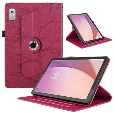 Imagem de TIPOYOROO Capa giratória para Lenovo Tab M9 22.9 cm (TB-310FU) lançado em 2023 capa de couro PU leve com suporte para caneta para tablet Lenovo Tab M9 22.9 cm 2023 - vermelho