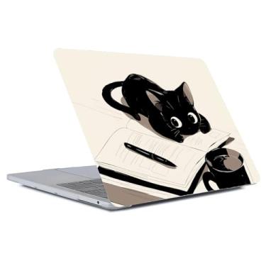 Imagem de Yicomon Compatível com MacBook Air 15 polegadas 2023 chip M2 modelo A2941, capa rígida de plástico para Mac Air 15 com Touch ID (2023) - Gatinho preto fofo