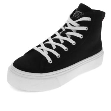 Imagem de Levi's Tênis feminino Cheyenne CVS sarja casual com cadarço plataforma, Preto, 38