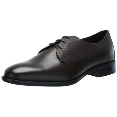 Imagem de BOSS Sapato social masculino Colby de couro misto com cadarço Derby Oxford, Madeira marrom, 42