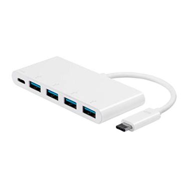 Imagem de Monoprice Adaptador multiportas USB-C – portas USB-A e USB-C, tela espelhada, até 1080p a 60 Hz, branco – série selecionada