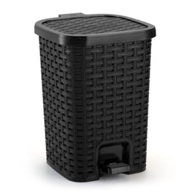 Imagem de Lixeira Rattan Média 07l Com Amortecedor Banheiro Cozinha - Monte Líba