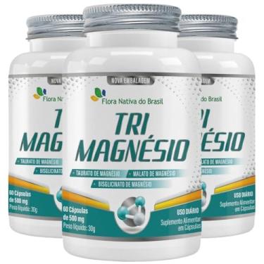 Imagem de Kit 3x Tri magnésio Taurato, Malato e Bisglicinato 60 cáps
