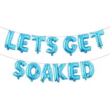 Imagem de Lets Get Soaked Birthday Decoration Pool Beach Lets Get Soaked Balloons Splish Splash Birthday Balloons Pool Birthday Party Decoration Balloons (LETS GET SOAKED Blue Star)