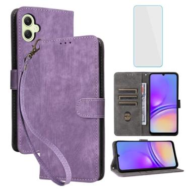 Imagem de IUQXU Capa carteira para celular Samsung Galaxy A05 com protetor de tela [bloqueio RFID] couro flip porta-cartão feminino masculino capa para celular para Samsung A 05 SM-A055F Galaxy 05A Ao5 4G LTE
