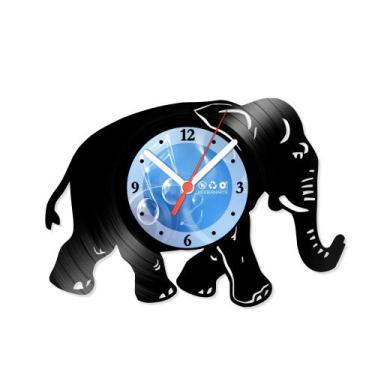 Imagem de Relógio De Parede Disco Vinil Animais - Elefante - VAN-100 - Modernart