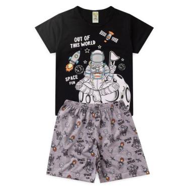 Imagem de Pijama Infantil Masculino Verão Space Fun - Hey Kids - Preto - HeyKids