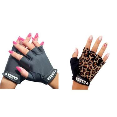 Imagem de kit Luva Para Academia Meio Dedo Proteção Para Mão Treinos Musculação 