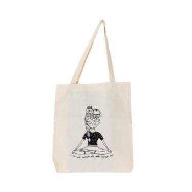 Imagem de Bolsa Ecobag  100% algodão Estampa PAZ SAÚDE INSPIRAÇÃO - CARIOCA MAIS