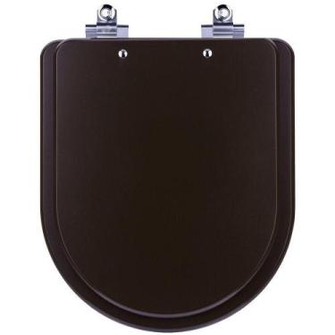 Imagem de Assento Sanitário Fechamento Lento Link Marrom Fosco para vaso Deca - 