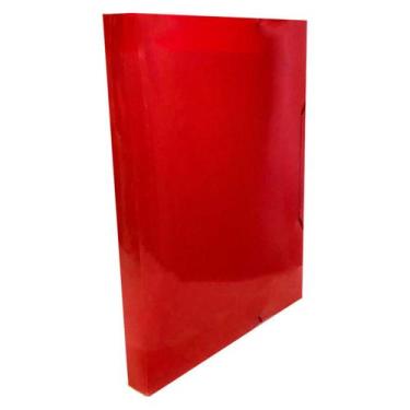 Imagem de Pasta Aba Elástico Organizadora Oficio 30mm Polibras - Dello, Vermelho