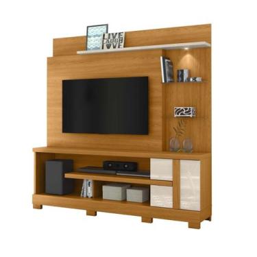 Imagem de Estante Home Theater Alan Com Pés p TV até 55 Polegadas Cinamomo e Off
