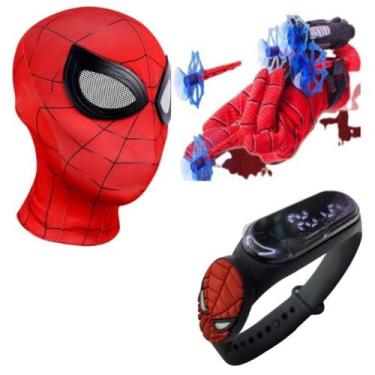 Imagem de Máscara,luva lança-dardos e relógio infantil Homem-Aranha_AT - SMACTUD