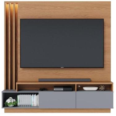 Imagem de Estante Home Theater Humaita Freijó Cinza Acetinado - Colibri - COLIBR