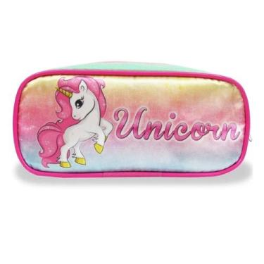 Imagem de Estojo Escolar Infantil Unicórnio Fantasy - Vou Leve