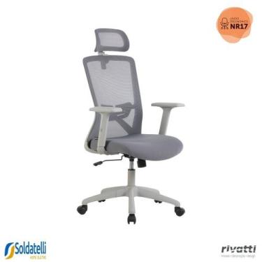 Imagem de Cadeira Office Dallas Preta e Cinza - Rivatti, Cinza