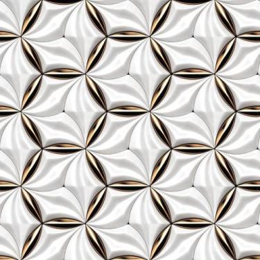 Imagem de Papel De Parede Temático 3d Circular Hexagonal - 1,50x0,50m - DEKAL DE