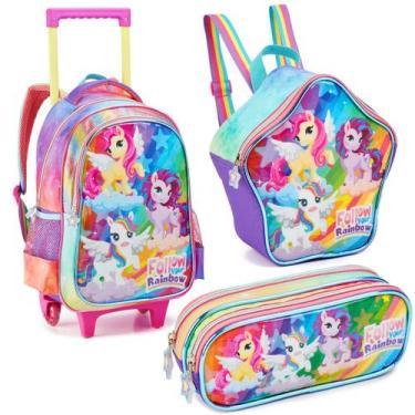 Imagem de Kit 3 Peças Mochila de Rodinhas + Lancheira Térmica + Estojo Porta Láp