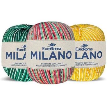 Imagem de Kit 3 Rolo de Barbante Milano 200g N6 4/6 Fios 226m a Sua Escolha Euro