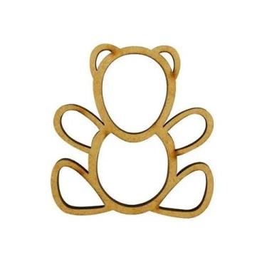 Imagem de Pacote 30 Aplique Urso Vazado 7x6,5 Mdf Madeira Laser - ATACADÃO DO AR