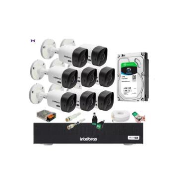 Imagem de Kit 8 Cameras Intelbras 1120 Dvr 8 Canais 1008c C/ 2t