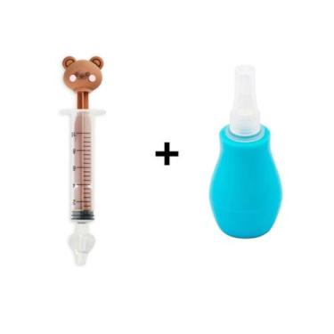 Imagem de Kit Aspirador Nasal  Seringa Lavagem Nasal Bichinhos Divertidos - Vila