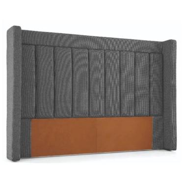 Imagem de Cabeceira Casal MH-6014 Herval para Colchão 193 cm Estrutura Madeira Maciça Estofado Marrom C1