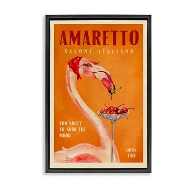 Imagem de Stupell Industries Arte de parede em tela flutuante vintage amaretto flamingo emoldurada por The Whiskey Ginger, moldura flutuante preta, 43 x 63 cm