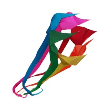 Imagem de UGPLM Cauda longa pipa rotativa cauda pipa decoração dobrável prático macio kite spinner kite para parque esportes ao ar livre atividades de praia, Multicolorido