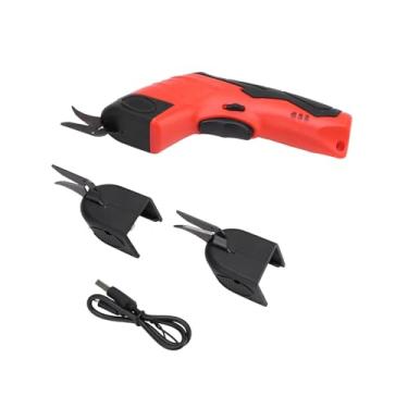 Imagem de Tesoura Elétrica, 4,2 V 10000 RPM Máquina de Corte de Tecido Tesoura Elétrica Cortador de Papelão Cortador de Tecido Com Interruptor de (1 cabeça de aço de tungstênio + 2 cabeças