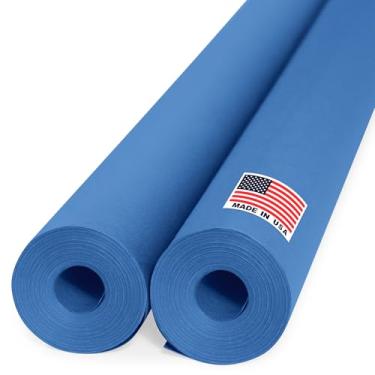 Imagem de Paclord Rolo de papel kraft azul escuro de 91 x 3048 cm (pacote econômico com 2), espessura de 20 kg, feito nos EUA, papel kraft colorido para escola, papel kraft de boletim – inodoro, não tóxico,