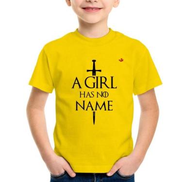 Imagem de Camiseta Infantil A girl has no name - Foca na Moda, Amarelo, 10