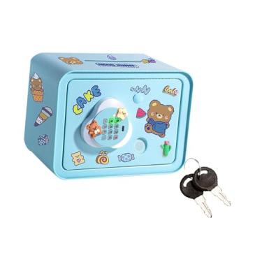 Imagem de simhoa Máquina de poupança de caixa eletrônico eletrônico de porquinho com músicas com idioma inglês chinês trocar de caixa educacional para crianças, Azul