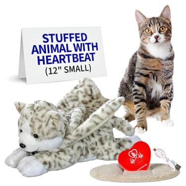 Imagem de Pet Fit For Life Brinquedo de pelúcia para gato com batimento cardíaco com calor para acalmar a ansiedade - auxílio para dormir de gatinho com simulador de batimento cardíaco recarregável US