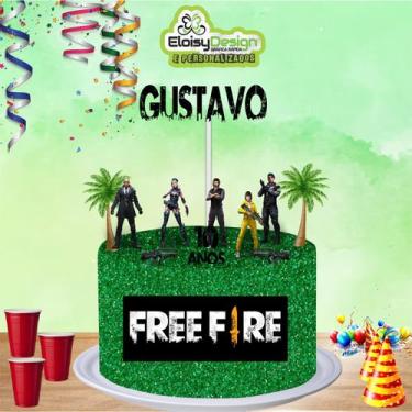 Imagem de Topo de bolo  Free fire para aniversário - EloisyDesign