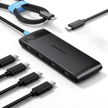 Imagem de Lemorele Hub USB-C 3.2 10Gbps 4 Portas + Porta Carregamento, Cabo 60cm, Compatível para MacBook, iMac, iPad Pro, iPhone 15 Pro, Galaxy S23, Dell, HP