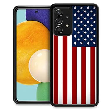 Imagem de CARLOCA Capa compatível com Samsung Galaxy A53 5G, design gráfico de identidade com bandeiras americanas vermelhas e azuis, à prova de choque, antiarranhões, capa de acrílico rígido para Samsung