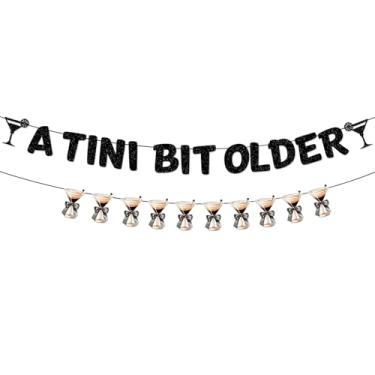 Imagem de Uma faixa Tini Bit mais antiga para biquínis Weenies and Tinies e Martinis festa de despedida de solteira banner festa (preto (2))