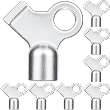Imagem de Isslly Pacote com 9 chaves de válvula de ventilação de sangramento do radiador, chaves de sangramento do radiador de liga de zinco para liberação eficiente de ar, elegante acessório de chaves de