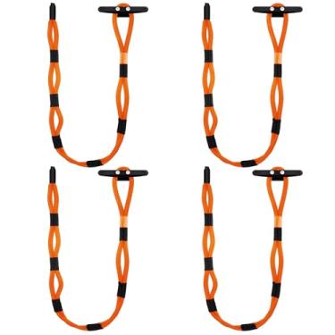 Imagem de WILLBOND 4 peças de corda de amarração de linhas de doca para ancoragem de barco linhas de doca elástica com design de 7 laços acessórios de doca de barco ajustável corda marinha para acessórios de