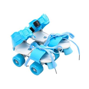 Imagem de rockible Patins de patins ajustáveis ​​para crianças, fila dupla, treinamento fácil de 4 rodas Rollerskate para crianças meninos iniciantes e meninas presentes, Azul