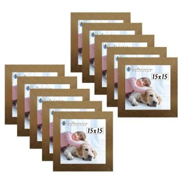 Imagem de Kit 10 Porta Retrado Molduras 15x15 Dourado - Santamaria Molduras