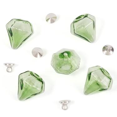 Imagem de Spritewelry 5 pingentes de garrafa de vidro de diamante, mini pingentes vazios de garrafa de desejos, pingentes minúsculos com fecho de tampa, para decoração de brincos, colares, pendurar, Vidro, Sem