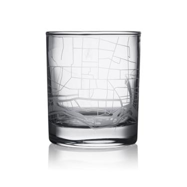 Imagem de Conjunto de 2 copos de uísque com mapa da cidade de Lhasa, copos rochosos, 25 ml, copos antiquados para beber uísque escocês, bourbon, coquetel, conhaque, vodca, gin, tequila, rum, licor de centeio