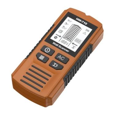 Imagem de Baoblaze Localizador de pinos de parede com alarme de áudio para borda central de fios CA ao vivo, calibração automática, display LCD multiuso, Amarelo